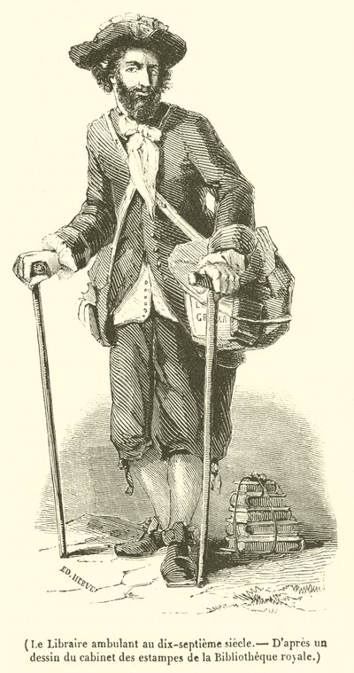 Der wandernde Buchhändler im 17. Jahrhundert von French School