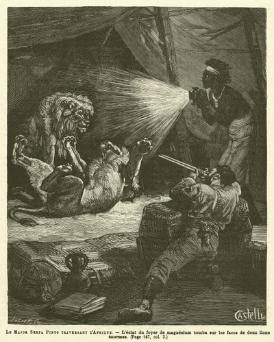 Major Serpa Pinto durchquert Afrika (Stich) von French School