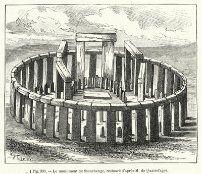 Das Monument von Stonehenge, restauriert nach M. de Quatrefages von French School