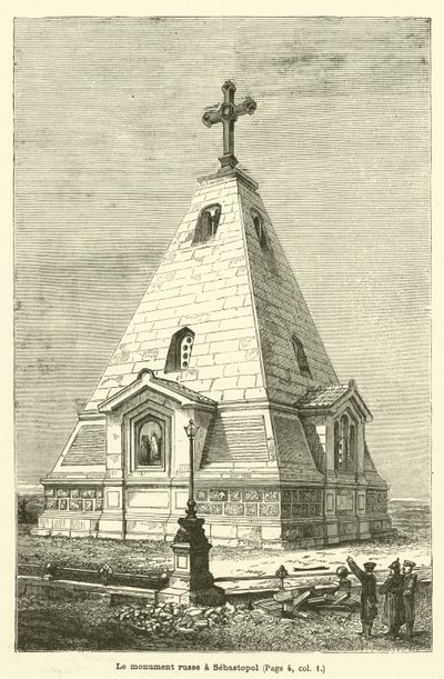 Das russische Denkmal in Sewastopol (Gravur) von French School