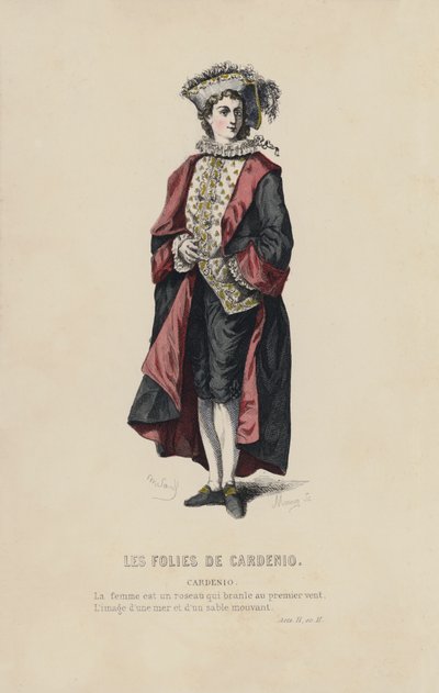 Die Torheiten von Cardenio, Cardenio (farbige Gravur) von French School