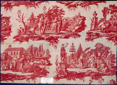 Les Saisons aus der Mayoux-Sammlung, 3. Viertel des 18. Jahrhunderts, Kupferplatten bedruckte Baumwolle von French School