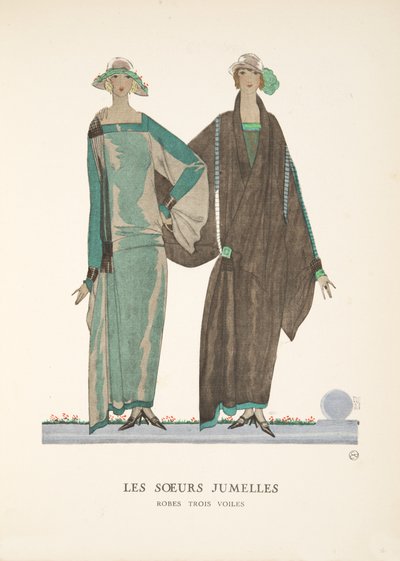 Die Zwillingsschwestern, aus einer Sammlung von Modeplatten von French School