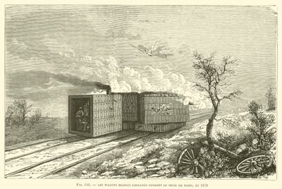 Die gepanzerten Waggons, die während der Belagerung von Paris 1870 verwendet wurden von French School