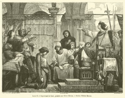 Ludwig IX. und Enguerrand de Couci (Stich) von French School