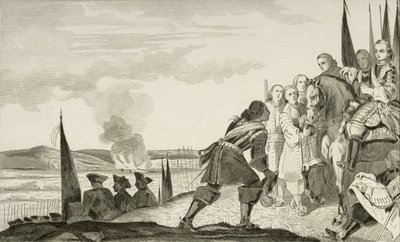Ludwig XV. (1710-74) in der Schlacht von Fontenoi 1745, aus 
