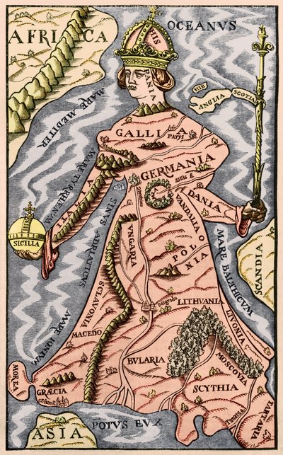 Karte von Europa, Illustration aus Le Magasin Pittoresque, 1849 von French School