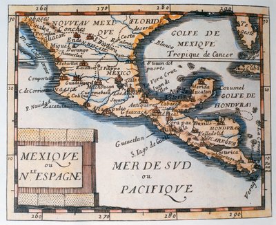 Karte von Mexiko oder Neuspanien, 1625 von French School