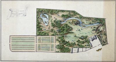 Karte des Gartens von Chanvry (Seine und Oise) von French School