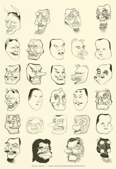 Japanische Masken von French School