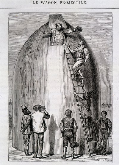 Maston hatte zugenommen - in „Von der Erde zum Mond“ von Jules Verne von French School