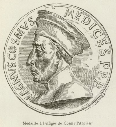 Münze mit dem Bildnis von Cosimo dem Älteren von French School