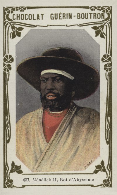 Menelik II., König von Abessinien von French School