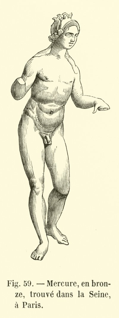 Merkur, aus Bronze, gefunden in der Seine, Paris von French School