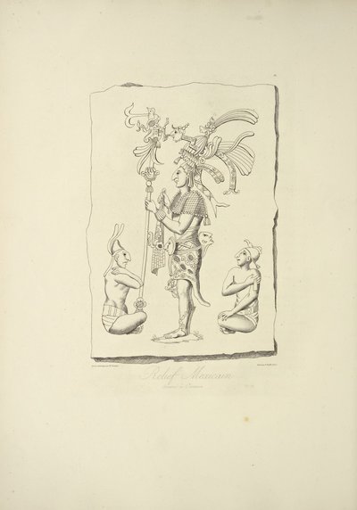 Mexikanisches Relief gefunden in Oaxaca, Illustration aus 
