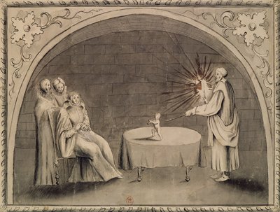 Michel de Nostradame und Catherine de Medici, 1559 von French School