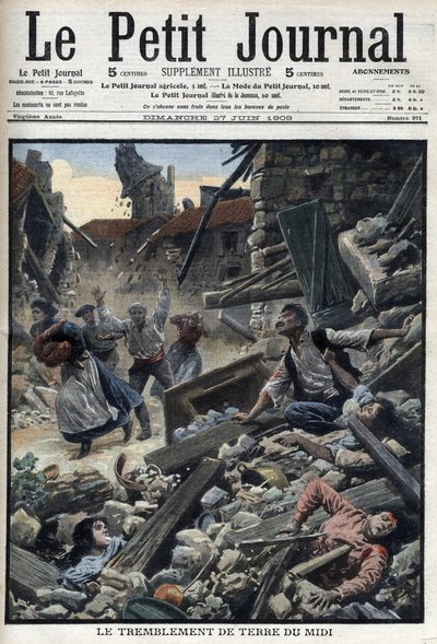 Erdbeben in Südostfrankreich - „Le Petit Journal“ vom 27. Juni von French School