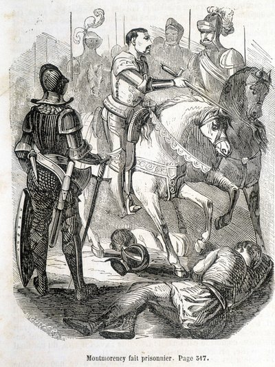 Montmorency gefangen genommen in Pavie (1525) - in Histoire de France von L.-P. Anquetil von French School