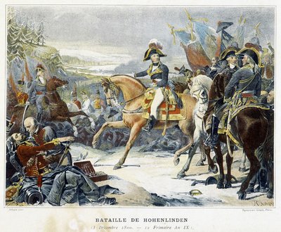 Moreaus Sieg über die Österreicher unter dem Kommando von Erzherzog Johann am 3. Dezember 1800 in der Schlacht von Hohenlinden (Bayern - Deutschland) von French School