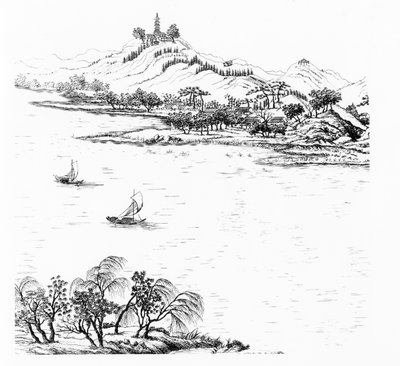 Berg Chang und See Chou, aus Jardins Anglo-Chinois à la Mode, von George Louis le Rouge, veröffentlicht um 1776-88 von French School