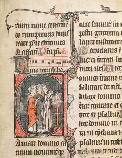 Ms 124 fol.98 Mönche singen, aus einem Psalter von French School