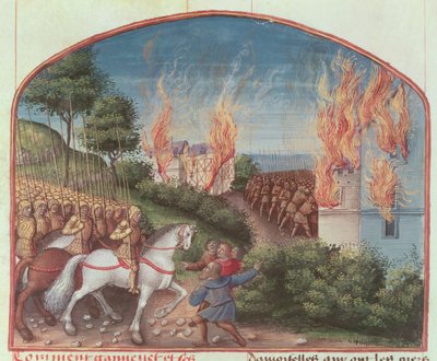 Seite aus Die Geschichte von Merlin von Robert de Boron, ca. 1482-89 von French School