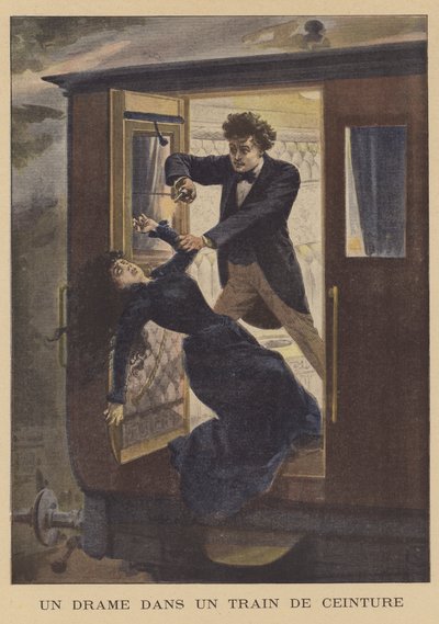 Mord in einem Ceinture-Eisenbahnzug in Paris von French School