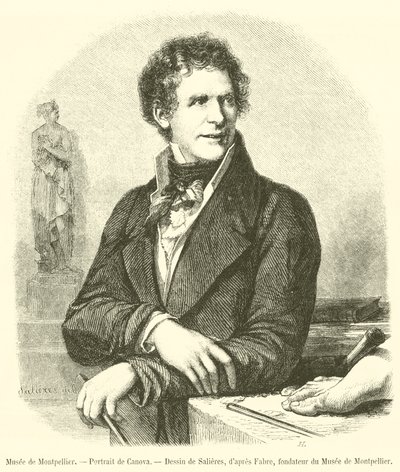 Musee de Montpellier, Porträt von Canova (Stich) von French School