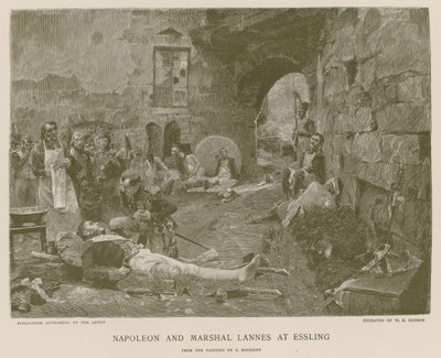 Napoleon und Marschall Lannes bei Essling von French School