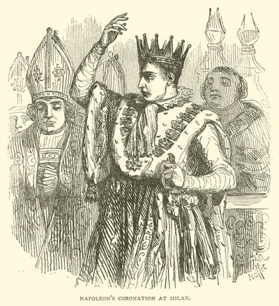 Napoleons Krönung in Mailand (Gravur) von French School