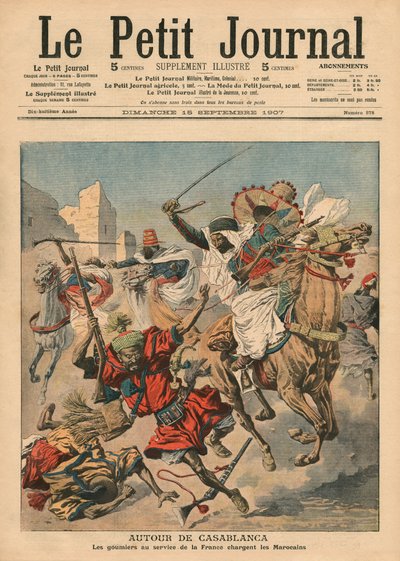 In der Nähe von Casablanca, die Goumiers greifen die Marokkaner an, Illustration aus 