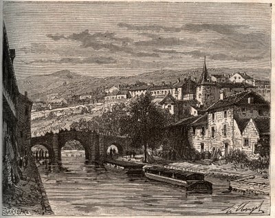Nérac - Lot-et-Garonne - Gravur in „La France illustrée: géographie, histoire, administration statistique“ von V.A. Malt-Brown. 1884 von French School