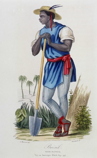 Neger Pflanzer von Brasilien - aus „Bibliotheque Universelle des Voyages“ von Albert-Montémont, ed. Armand-Aubrée, Paris von French School