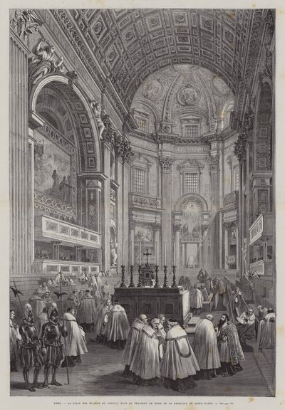 Nordquerhaus des Petersdoms, Vatikanstadt, Rom, Italien (Stich) von French School