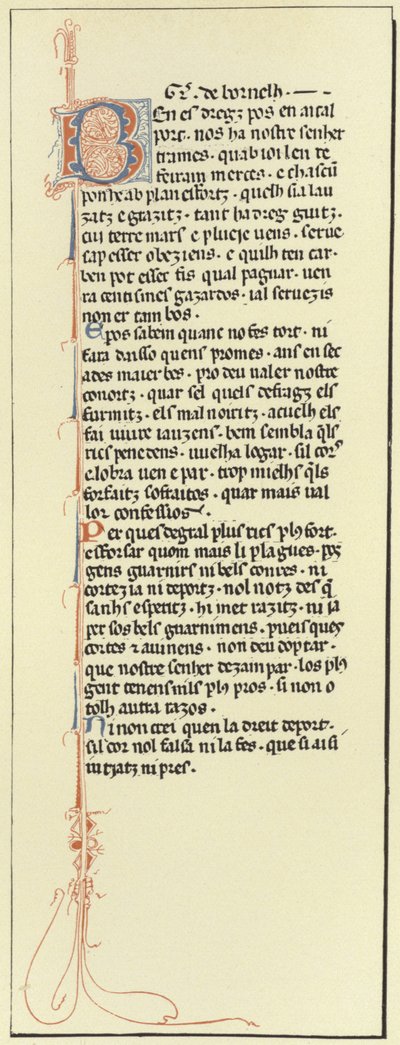 Seite der Troubadour-Poesie von French School