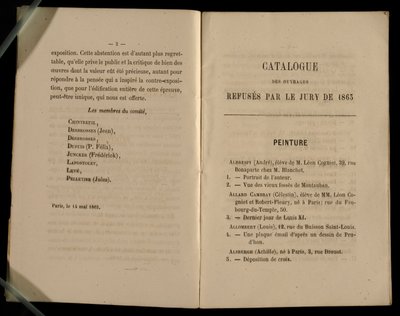 Malereikapitel, aus dem Salon des Refuses, 1863 von French School