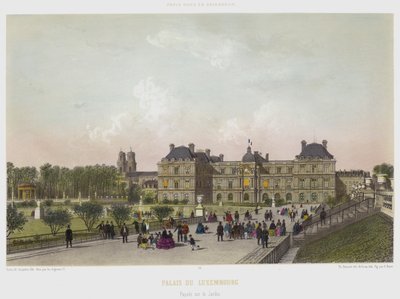 Luxemburg-Palast, Fassade zum Garten (Farblithographie) von French School