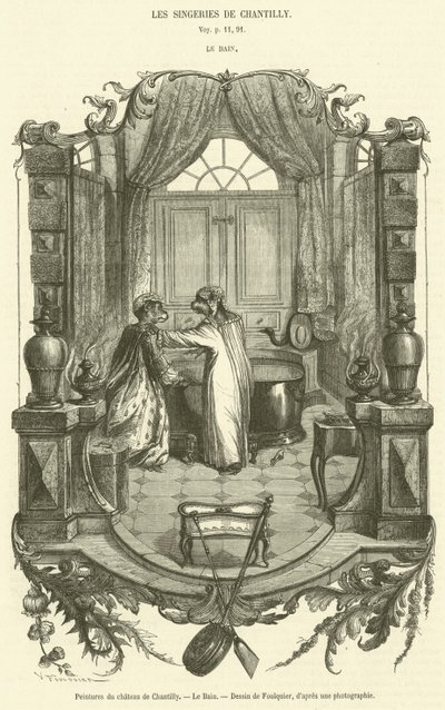 Gemälde des Schlosses von Chantilly, Das Bad von French School