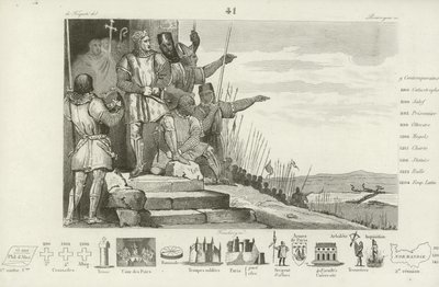 Philipp II. von Frankreich gewinnt die Schlacht von Bouvines nach Gebet, 1214 von French School