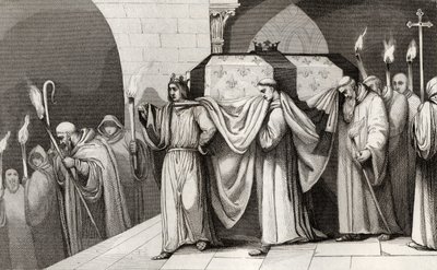 Philippe III (1245-85) der Kühne hilft, den Sarg seines Vaters zu tragen, aus 