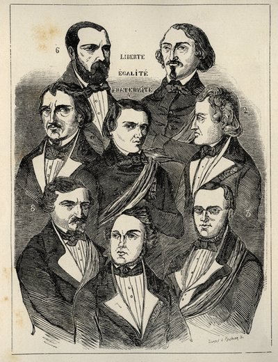 Wahlplakat 1848 - Französische republikanische Politiker von French School