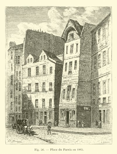 Place du Parvis im Jahr 1865 von French School
