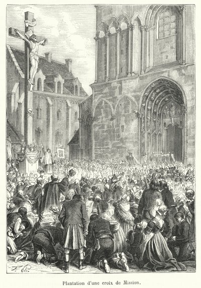 Pflanzung eines Missionskreuzes von French School