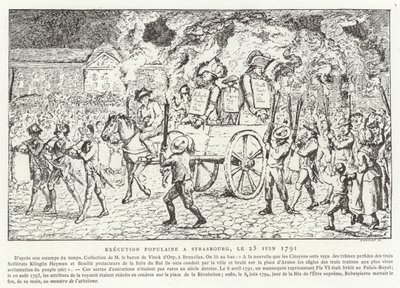 Volksausführung in Straßburg, 25. Juni 1791 von French School