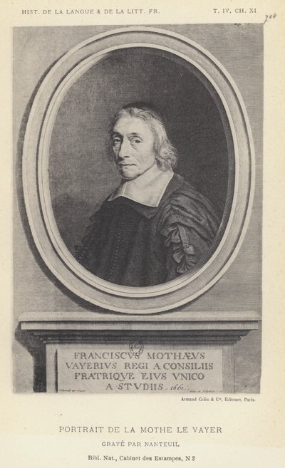 Porträt von La Mothe Le Vayer (Lithographie) von French School