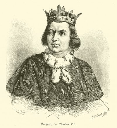 Porträt von Karl V. (Stich) von French School