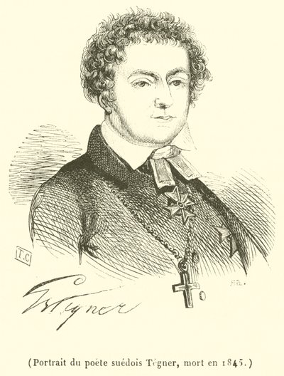 Porträt des schwedischen Dichters Tegner, gestorben 1845 von French School