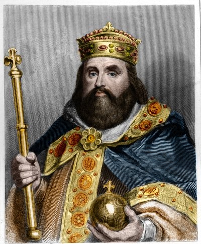 Porträt von Karl III. dem Dicken (839-888), Kaiser des Westens (881-887) und Regent von Frankreich (884-887) - in 
