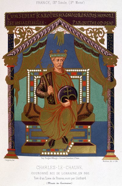 Porträt von Karl II. der Kahle (823-877), gekrönt zum König von Lothringen im Jahr 860 von French School