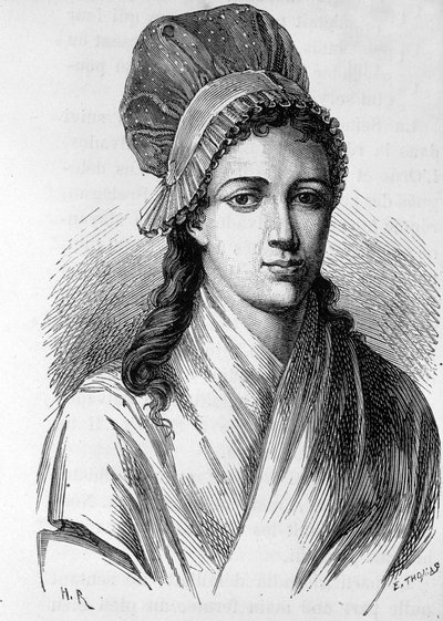 Porträt von Charlotte Corday (1768 - 1793) - in „L